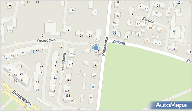 Szczecin, Krakowska, 25a, mapa Szczecina