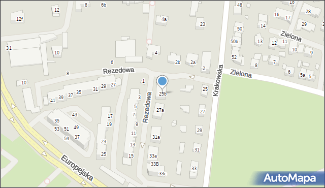 Szczecin, Krakowska, 25b, mapa Szczecina