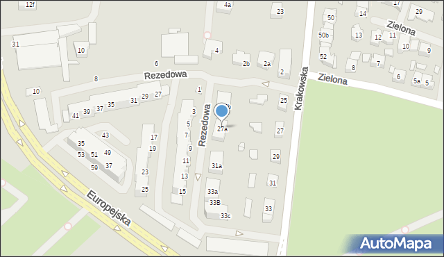 Szczecin, Krakowska, 27a, mapa Szczecina