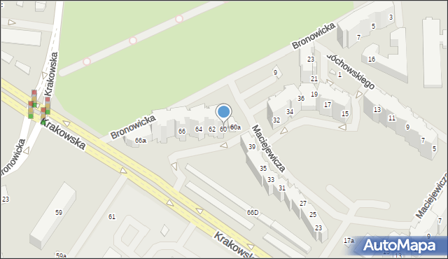 Szczecin, Krakowska, 60, mapa Szczecina