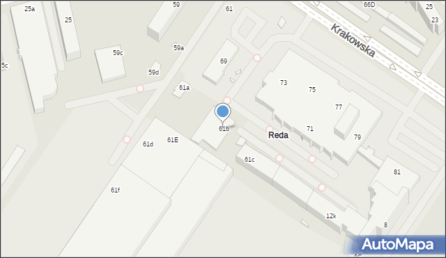 Szczecin, Krakowska, 61b, mapa Szczecina