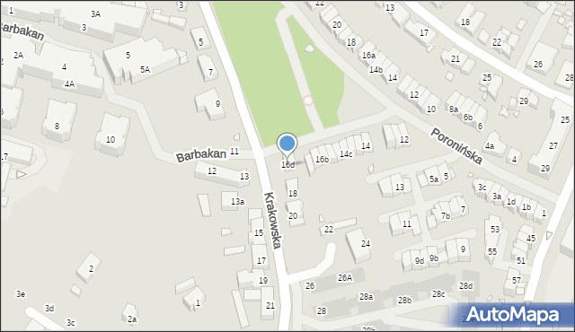 Szczecin, Krakowska, 16d, mapa Szczecina