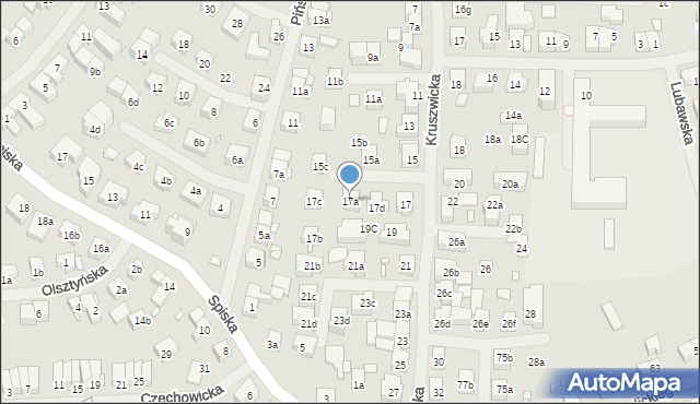 Szczecin, Kruszwicka, 17a, mapa Szczecina