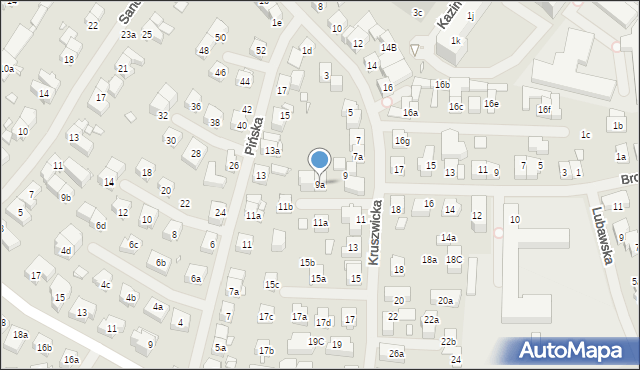 Szczecin, Kruszwicka, 9a, mapa Szczecina