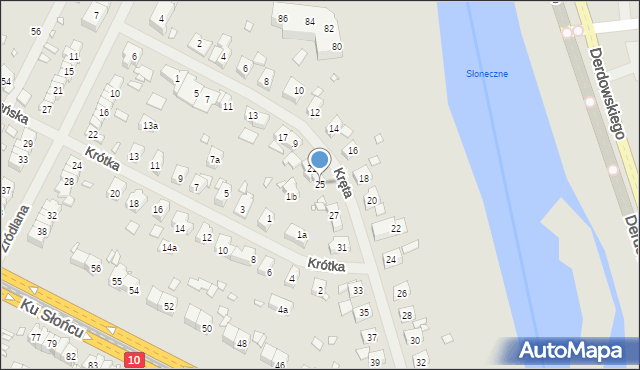 Szczecin, Kręta, 25, mapa Szczecina