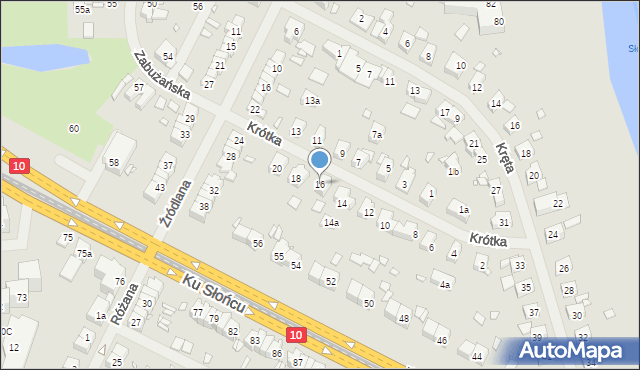 Szczecin, Krótka, 16, mapa Szczecina