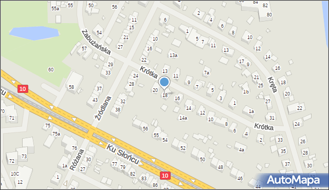 Szczecin, Krótka, 18, mapa Szczecina