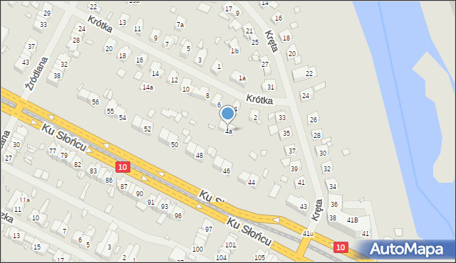 Szczecin, Krótka, 4a, mapa Szczecina