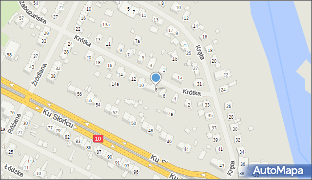 Szczecin, Krótka, 8, mapa Szczecina