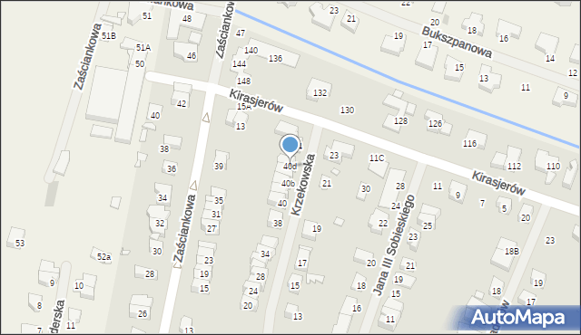 Szczecin, Krzekowska, 40d, mapa Szczecina
