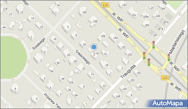 Szczecin, Krasickiego Ignacego, bp., 2, mapa Szczecina