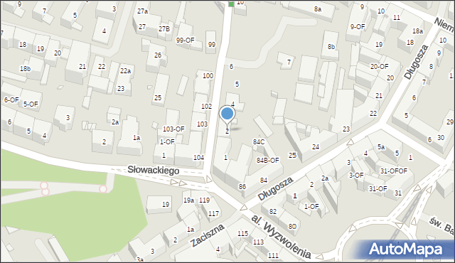 Szczecin, Krasińskiego Zygmunta, 2, mapa Szczecina