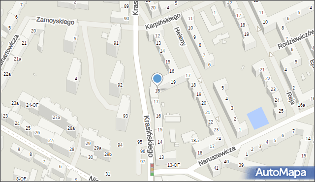 Szczecin, Krasińskiego Zygmunta, 18, mapa Szczecina