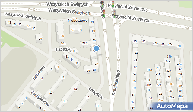 Szczecin, Krasińskiego Zygmunta, 73, mapa Szczecina