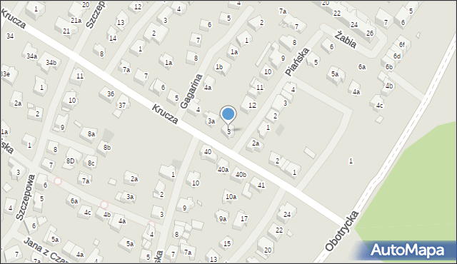 Szczecin, Krucza, 3, mapa Szczecina