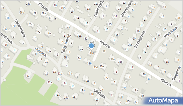 Szczecin, Krucza, 33a, mapa Szczecina