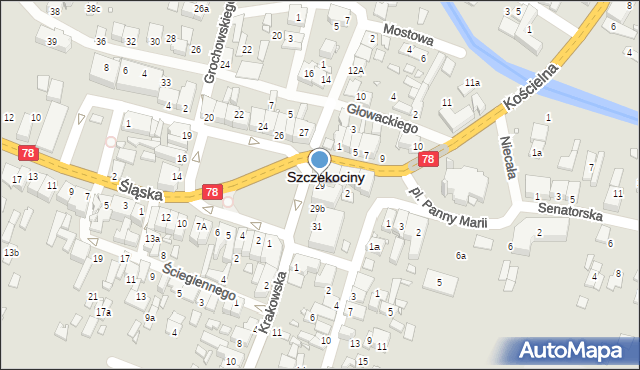 Szczekociny, Krakowska, 29, mapa Szczekociny