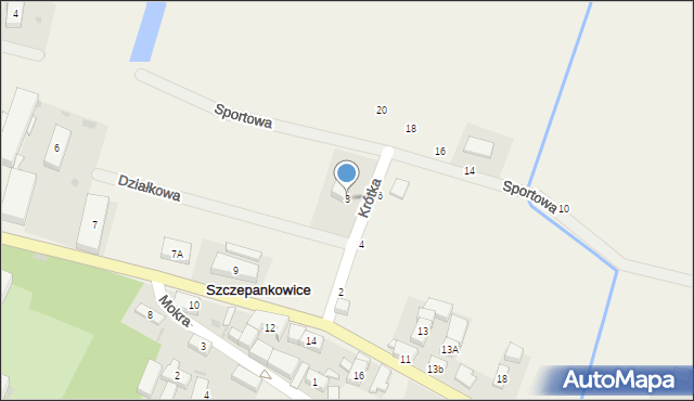 Szczepankowice, Krótka, 3, mapa Szczepankowice