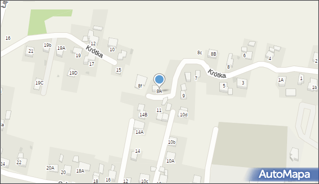 Szczerbice, Krótka, 8A, mapa Szczerbice