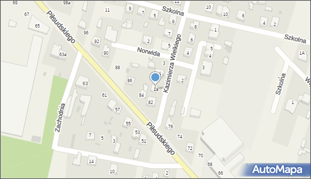 Szczerców, Króla Kazimierza Wielkiego, 1a, mapa Szczerców