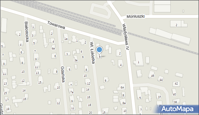 Szczytno, Króla Władysława Łokietka, 3, mapa Szczytno