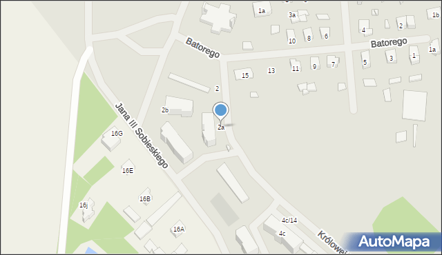 Szczytno, Królowej Jadwigi, 2a, mapa Szczytno