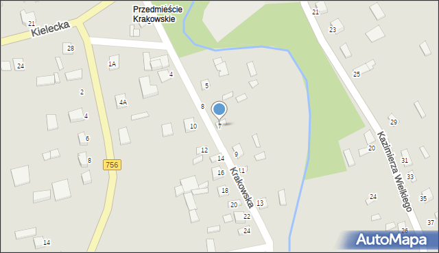 Szydłów, Krakowska, 7, mapa Szydłów