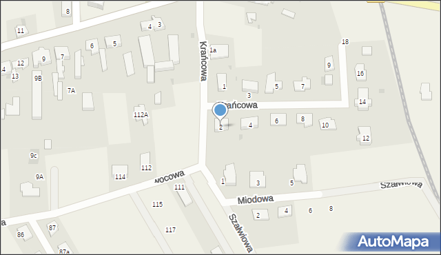 Szydłowo, Krańcowa, 2, mapa Szydłowo