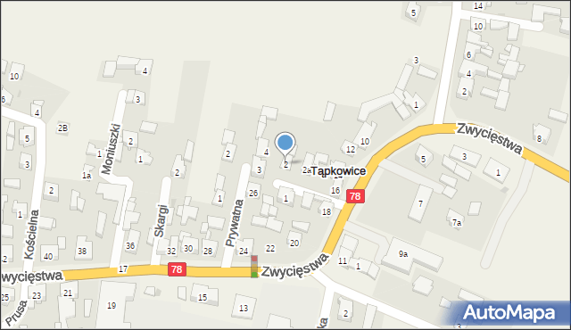 Tąpkowice, Krasickiego Ignacego, bp., 2, mapa Tąpkowice