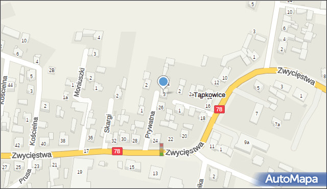 Tąpkowice, Krasickiego Ignacego, bp., 3, mapa Tąpkowice