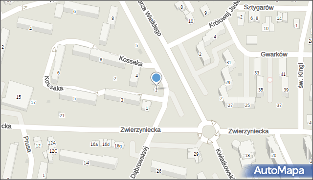 Tarnobrzeg, Króla Kazimierza Wielkiego, 1, mapa Tarnobrzegu