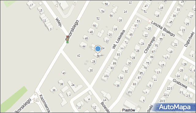 Tarnobrzeg, Króla Władysława Łokietka, 26, mapa Tarnobrzegu