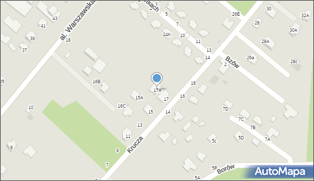 Tarnobrzeg, Krucza, 17A, mapa Tarnobrzegu