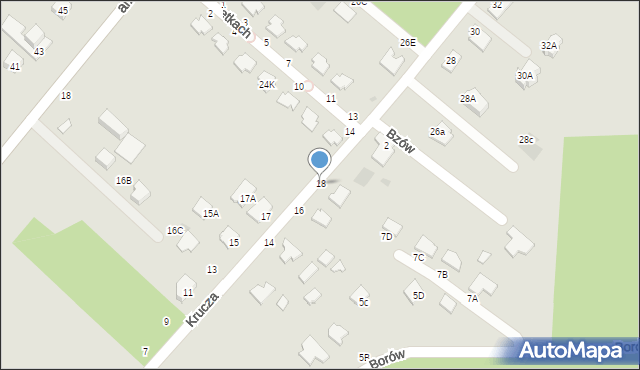 Tarnobrzeg, Krucza, 18, mapa Tarnobrzegu