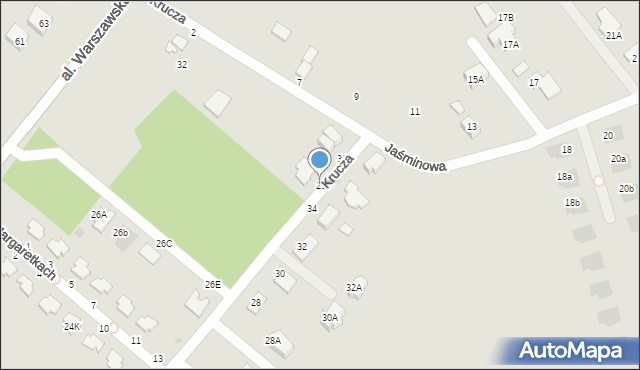 Tarnobrzeg, Krucza, 29, mapa Tarnobrzegu