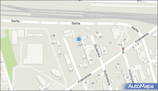 Tarnów, Krakowska, 105, mapa Tarnów