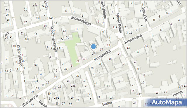 Tarnów, Krakowska, 17, mapa Tarnów
