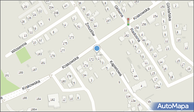 Tarnów, Krakowska, 170, mapa Tarnów