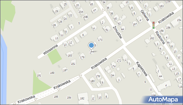 Tarnów, Krakowska, 177, mapa Tarnów