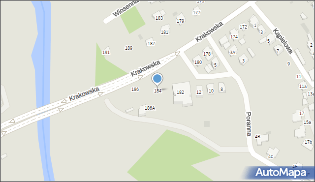 Tarnów, Krakowska, 184, mapa Tarnów
