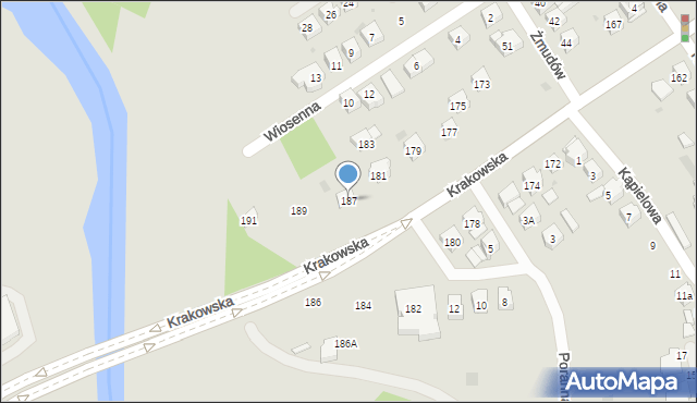 Tarnów, Krakowska, 187, mapa Tarnów