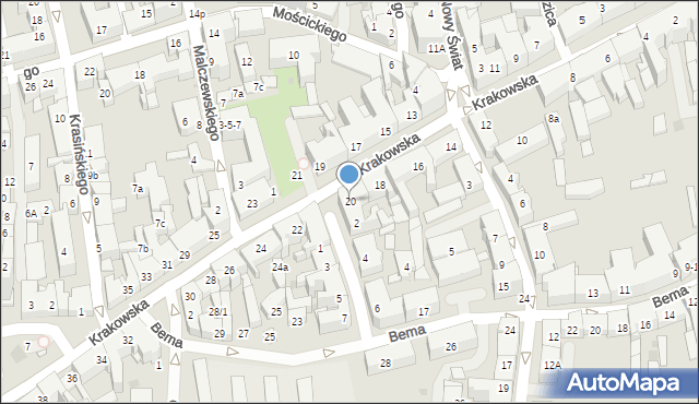 Tarnów, Krakowska, 20, mapa Tarnów