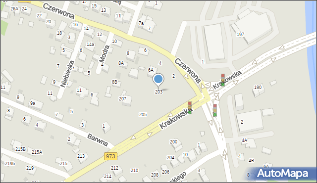Tarnów, Krakowska, 203, mapa Tarnów