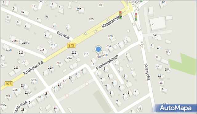 Tarnów, Krakowska, 208, mapa Tarnów