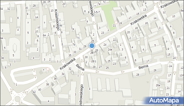 Tarnów, Krakowska, 28, mapa Tarnów