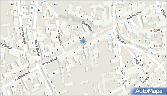 Tarnów, Krakowska, 4, mapa Tarnów