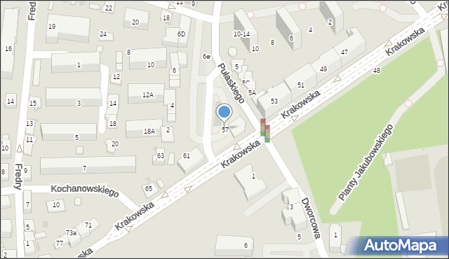 Tarnów, Krakowska, 57, mapa Tarnów