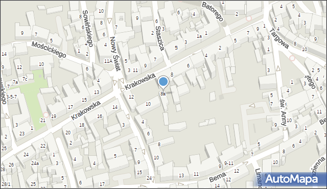 Tarnów, Krakowska, 8a, mapa Tarnów
