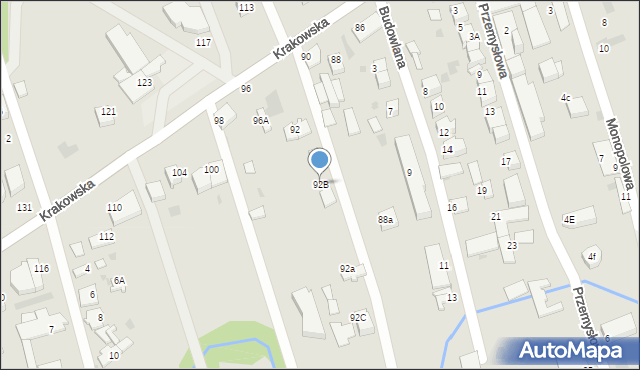 Tarnów, Krakowska, 92B, mapa Tarnów