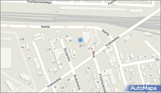 Tarnów, Krakowska, 93, mapa Tarnów